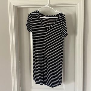 Black and white striped dress